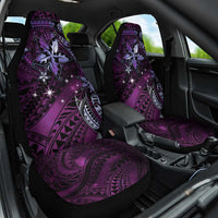 Hawaii Makahiki Season Car Seat Cover Floral Tribal Tattoo Purple Galaxy LT05 One Size Purple - Polynesian Pride