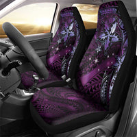 Hawaii Makahiki Season Car Seat Cover Floral Tribal Tattoo Purple Galaxy LT05 - Polynesian Pride