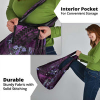 Hawaii Makahiki Season Grocery Bag Floral Tribal Tattoo Purple Galaxy LT05 - Polynesian Pride