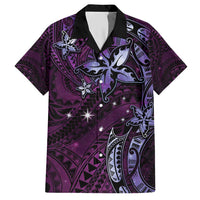 Hawaii Makahiki Season Hawaiian Shirt Floral Tribal Tattoo Purple Galaxy LT05 Purple - Polynesian Pride