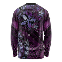 Hawaii Makahiki Season Long Sleeve Shirt Floral Tribal Tattoo Purple Galaxy LT05 - Polynesian Pride