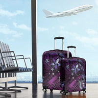 Hawaii Makahiki Season Luggage Cover Floral Tribal Tattoo Purple Galaxy LT05 - Polynesian Pride