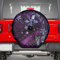 Hawaii Makahiki Season Spare Tire Cover Floral Tribal Tattoo Purple Galaxy LT05 - Polynesian Pride