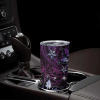 Hawaii Makahiki Season Tumbler Cup Floral Tribal Tattoo Purple Galaxy LT05 - Polynesian Pride