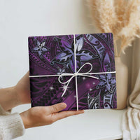 Hawaii Makahiki Season Wrapping Paper Floral Tribal Tattoo Purple Galaxy LT05 - Polynesian Pride