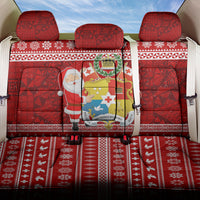 Tonga Christmas Back Car Seat Cover Kilisimasi Fiefia Santas Coat Of Arms LT05 One Size Red - Polynesian Pride