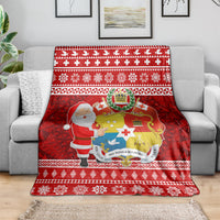 Tonga Christmas Blanket Kilisimasi Fiefia Santas Coat Of Arms LT05 - Polynesian Pride
