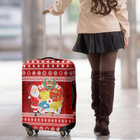Tonga Christmas Luggage Cover Kilisimasi Fiefia Santas Coat Of Arms LT05 - Polynesian Pride