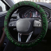 Hawaii Hauoli Makahiki Hou Steering Wheel Cover Lono Hawaiian God Kakau Polynesian Tribal Green LT05 - Polynesian Pride