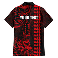 Personalized Hawaii Hauoli Makahiki Hou Family Matching Off Shoulder Maxi Dress and Hawaiian Shirt Lono Hawaiian God Kakau Polynesian Tribal Red LT05 - Polynesian Pride