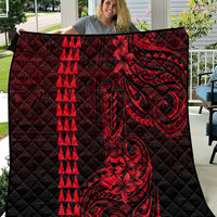 Hawaii Hauoli Makahiki Hou Quilt Lono Hawaiian God Kakau Polynesian Tribal Red LT05 Red - Polynesian Pride