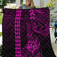 Hawaii Hauoli Makahiki Hou Quilt Lono Hawaiian God Kakau Polynesian Tribal Pink LT05 Pink - Polynesian Pride