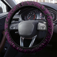 Hawaii Hauoli Makahiki Hou Steering Wheel Cover Lono Hawaiian God Kakau Polynesian Tribal Pink LT05 - Polynesian Pride