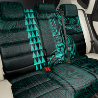 Hawaii Hauoli Makahiki Hou Back Car Seat Cover Lono Hawaiian God Kakau Polynesian Tribal Turquoise LT05 - Polynesian Pride