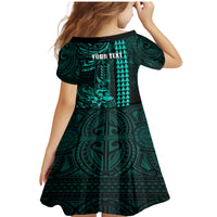 Personalized Hawaii Hauoli Makahiki Hou Family Matching Mermaid Dress and Hawaiian Shirt Lono Hawaiian God Kakau Polynesian Tribal Turquoise LT05 - Polynesian Pride