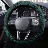 Hawaii Hauoli Makahiki Hou Steering Wheel Cover Lono Hawaiian God Kakau Polynesian Tribal Turquoise LT05 - Polynesian Pride