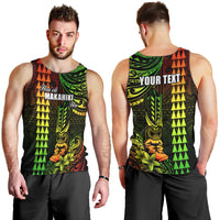 Personalized Hawaii Hauoli Makahiki Hou Men Tank Top Lono Hawaiian God Kakau Polynesian Tribal Reggae LT05 - Polynesian Pride