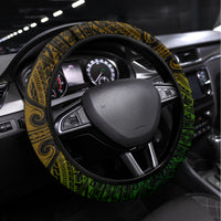 Hawaii Hauoli Makahiki Hou Steering Wheel Cover Lono Hawaiian God Kakau Polynesian Tribal Reggae LT05 Universal Fit Reggae - Polynesian Pride