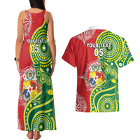Custom Tonga Australia Rugby Couples Matching Tank Maxi Dress and Hawaiian Shirt Kangaroos And Tonga Mate Maa Together LT05 - Polynesian Pride