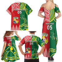 Custom Tonga XIII And Australia Kangaroos Family Matching Summer Maxi Dress and Hawaiian Shirt Mate Maa Tongan Ngatu With Aboriginal LT05 - Polynesian Pride