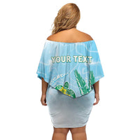 Personalised 2025 Aloha Hawaii Family Matching Off Shoulder Short Dress and Hawaiian Shirt Tropical Flowers And Honu LT05 - Polynesian Pride