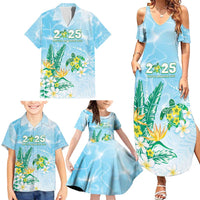 Personalised 2025 Aloha Hawaii Family Matching Summer Maxi Dress and Hawaiian Shirt Tropical Flowers And Honu LT05 - Polynesian Pride