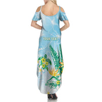 Personalised 2025 Aloha Hawaii Family Matching Summer Maxi Dress and Hawaiian Shirt Tropical Flowers And Honu LT05 - Polynesian Pride