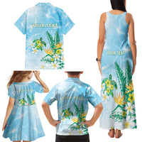 Personalised 2025 Aloha Hawaii Family Matching Tank Maxi Dress and Hawaiian Shirt Tropical Flowers And Honu LT05 - Polynesian Pride