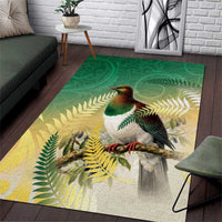 New Zealand Pigeon Kereru Area Rug Maori Fern Art Green Gradient LT05 Green - Polynesian Pride