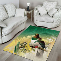 New Zealand Pigeon Kereru Area Rug Maori Fern Art Green Gradient LT05 - Polynesian Pride