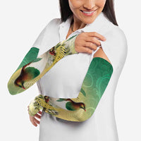 New Zealand Pigeon Kereru Arm Sleeves Maori Fern Art Green Gradient LT05 - Polynesian Pride