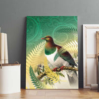 New Zealand Pigeon Kereru Canvas Wall Art Maori Fern Art Green Gradient LT05 - Polynesian Pride