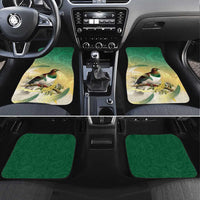 New Zealand Pigeon Kereru Car Mats Maori Fern Art Green Gradient LT05 Set 4pcs Green - Polynesian Pride