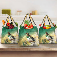 New Zealand Pigeon Kereru Grocery Bag Maori Fern Art Green Gradient LT05 3-pack One Size Green - Polynesian Pride