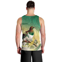 New Zealand Pigeon Kereru Men Tank Top Maori Fern Art Green Gradient LT05 - Polynesian Pride