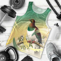New Zealand Pigeon Kereru Men Tank Top Maori Fern Art Green Gradient LT05 - Polynesian Pride