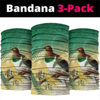 New Zealand Pigeon Kereru Neck Gaiter Maori Fern Art Green Gradient LT05 package One Size: 25*50cm Green - Polynesian Pride