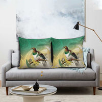 New Zealand Pigeon Kereru Pillow Cover Maori Fern Art Green Gradient LT05 - Polynesian Pride
