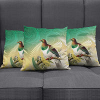 New Zealand Pigeon Kereru Pillow Cover Maori Fern Art Green Gradient LT05 - Polynesian Pride