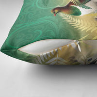 New Zealand Pigeon Kereru Pillow Cover Maori Fern Art Green Gradient LT05 - Polynesian Pride