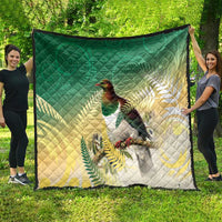 New Zealand Pigeon Kereru Quilt Maori Fern Art Green Gradient LT05 - Polynesian Pride