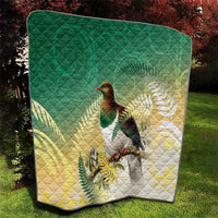 New Zealand Pigeon Kereru Quilt Maori Fern Art Green Gradient LT05 - Polynesian Pride
