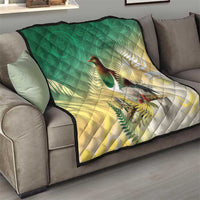 New Zealand Pigeon Kereru Quilt Maori Fern Art Green Gradient LT05 - Polynesian Pride