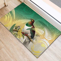 New Zealand Pigeon Kereru Rubber Doormat Maori Fern Art Green Gradient LT05 - Polynesian Pride