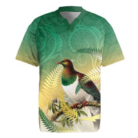 New Zealand Pigeon Kereru Rugby Jersey Maori Fern Art Green Gradient LT05 Green - Polynesian Pride