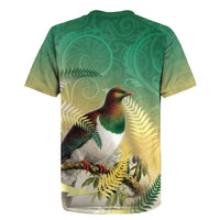 New Zealand Pigeon Kereru Rugby Jersey Maori Fern Art Green Gradient LT05 - Polynesian Pride