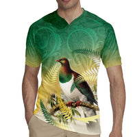 New Zealand Pigeon Kereru Rugby Jersey Maori Fern Art Green Gradient LT05 - Polynesian Pride