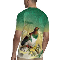 New Zealand Pigeon Kereru Rugby Jersey Maori Fern Art Green Gradient LT05 - Polynesian Pride