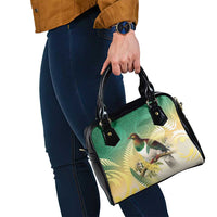 New Zealand Pigeon Kereru Shoulder Handbag Maori Fern Art Green Gradient LT05 - Polynesian Pride