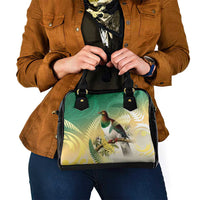 New Zealand Pigeon Kereru Shoulder Handbag Maori Fern Art Green Gradient LT05 - Polynesian Pride